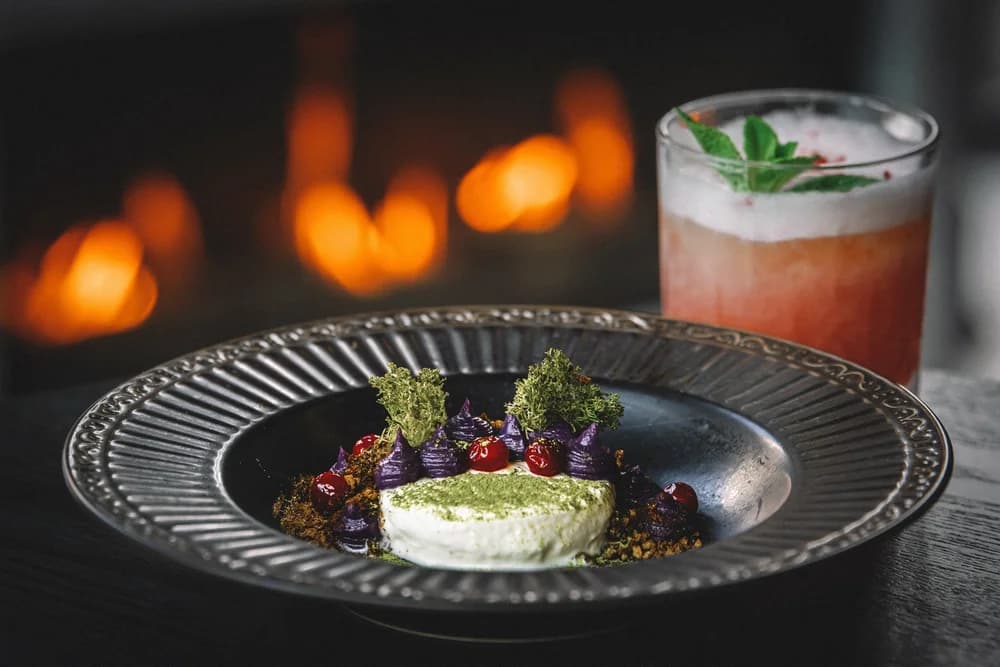 Chipotle Brownie, Espresso Ice Cream, Berry Coulis